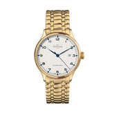 goldfarbene Armbanduhr mit Metallband