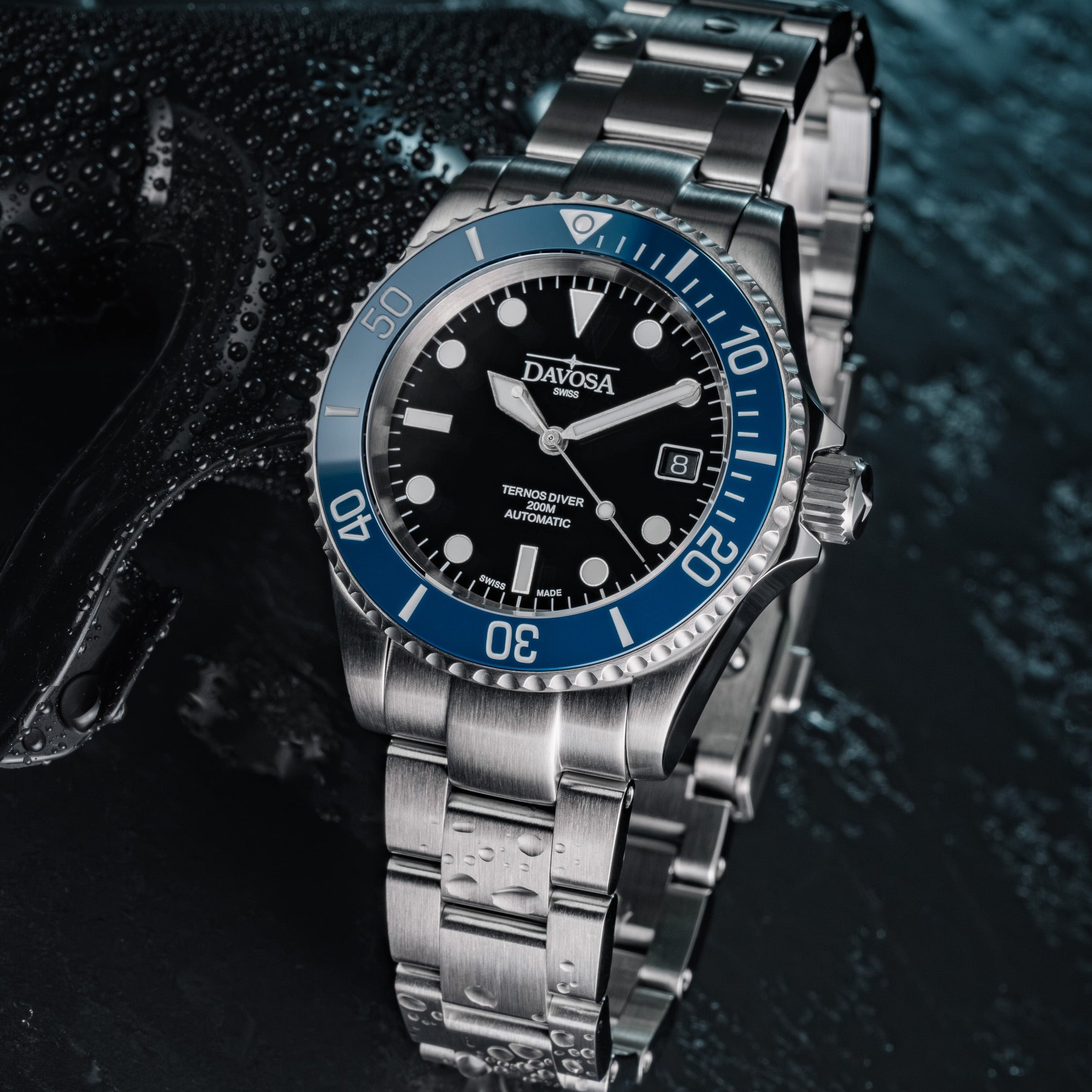 Ternos Diver Blue Bezel – Swiss Automatic Dive Watch 40 mm | Ref